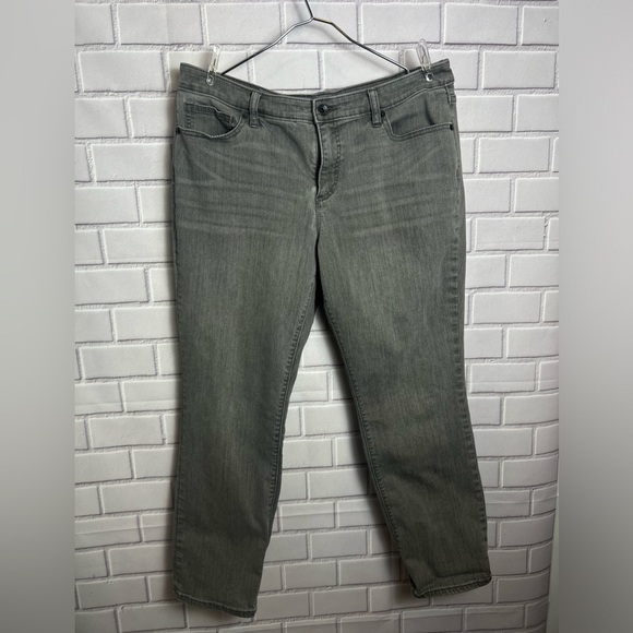 LANDS END mid rise straight jean/gray size 14P - Picture 6 of 9